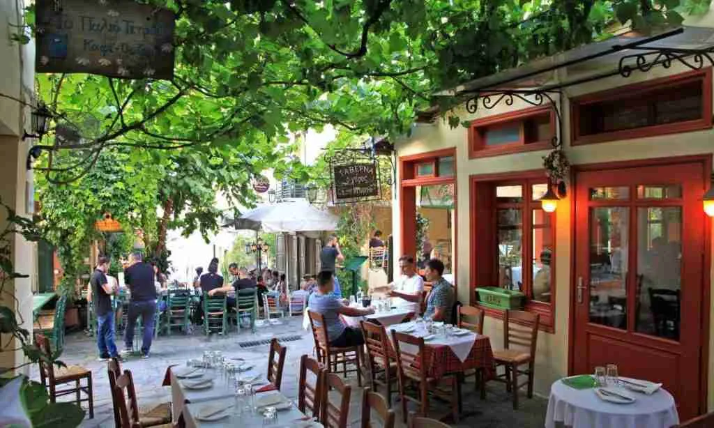 tipical greek tavern in plaka athens